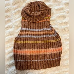 Free People Striped Turtleneck Vest